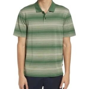 Ted Baker Omeath SS Striped Polo Striped Green Size 3 (US M) Gorgeous!